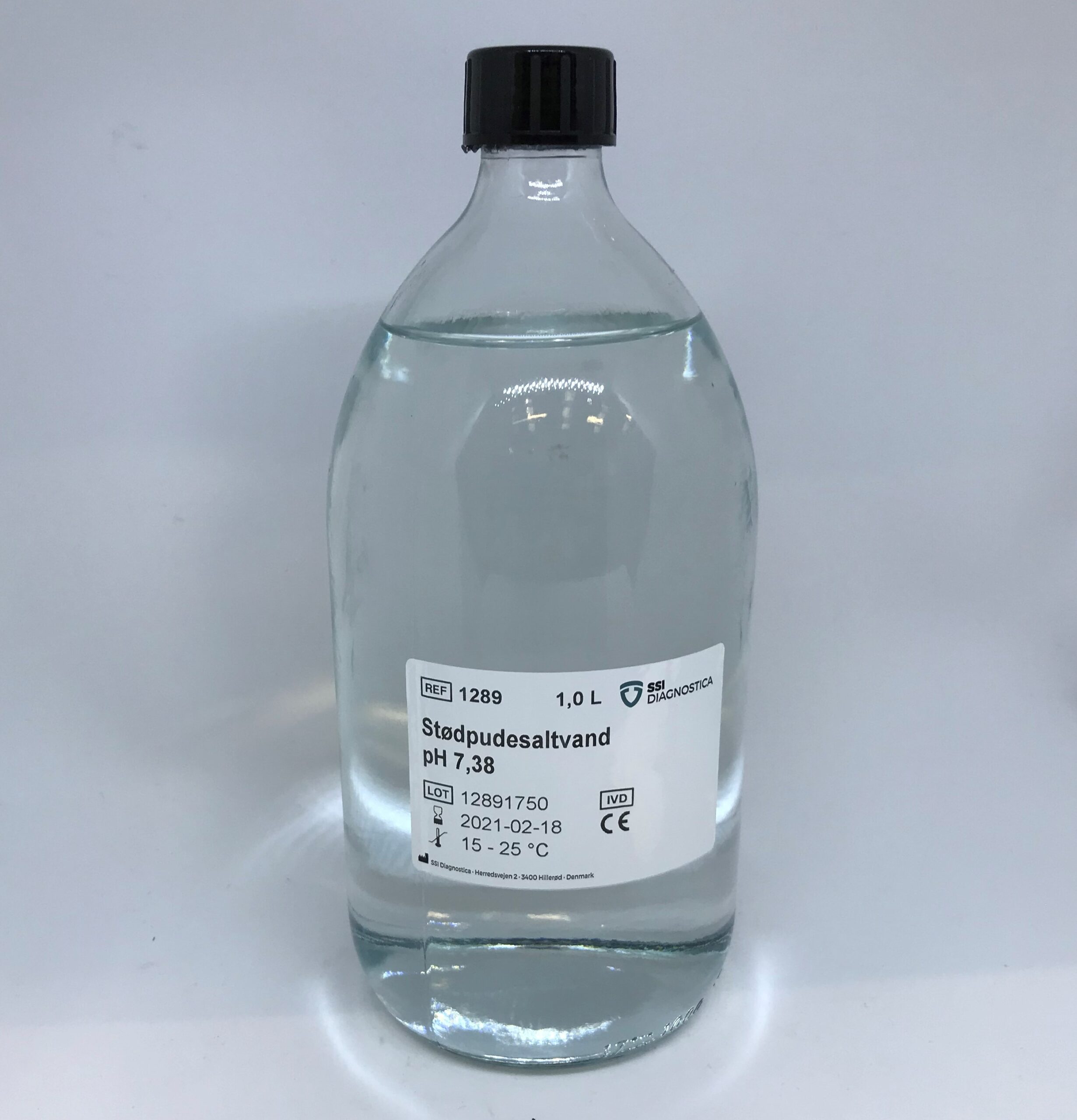 1289 Stødpudesaltvand pH 7,38 - 1 L